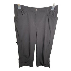 Chico’s Zenergy Women’s Pant Cropped Cargo Pockets Black Chico's Sz 1 US Sz 8